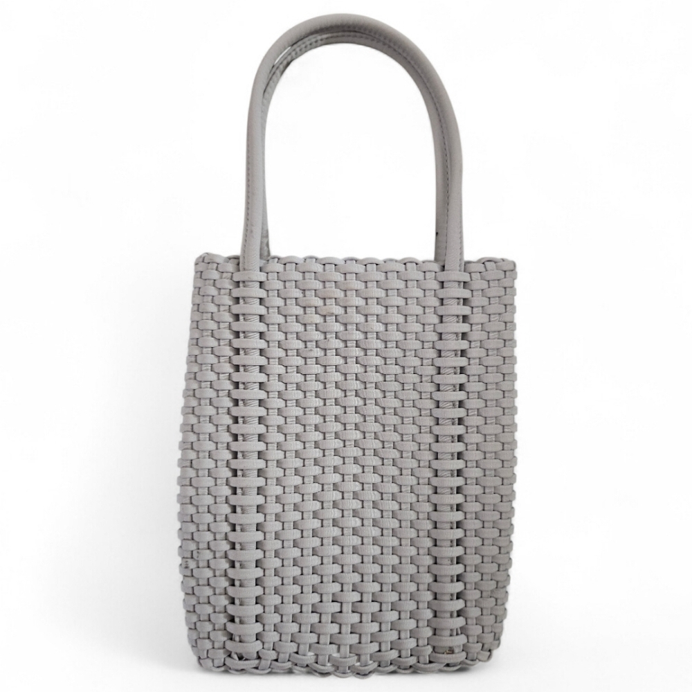 Nine West Light Gray Woven Mini Tote